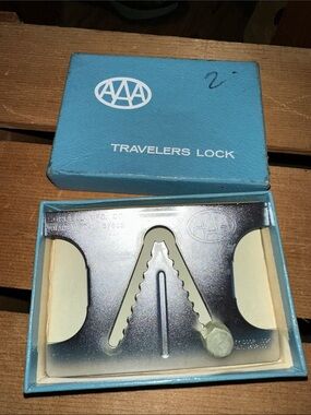 AAA Blue Travelers Lock - Vintage Travel Security Accessory